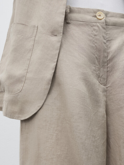 Женские широкие брюки  MAISON DAVID, Артикул KF019, пыльно-бежевый | 4602978. Ракурс 3