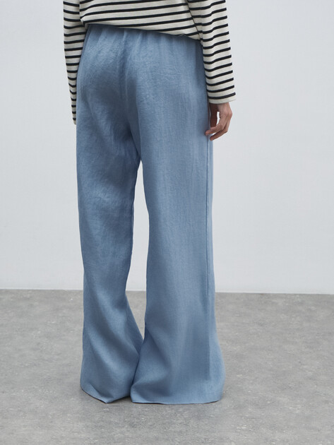 Женские широкие брюки  MAISON DAVID, Артикул KF019, голубой | 4603006. Ракурс 4