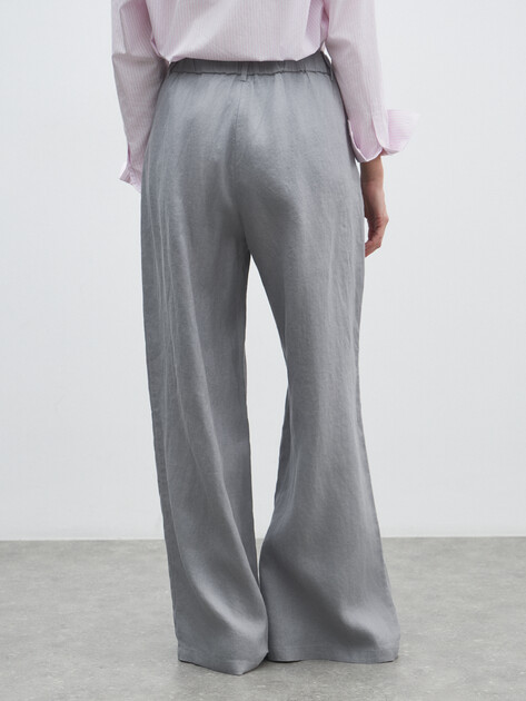 Женские широкие брюки MAISON DAVID, Артикул KF019, светло-серый | 4603021. Ракурс 4 Женские широкие брюки MAISON DAVID, Артикул KF019, светло-серый | 4603021. Ракурс 4