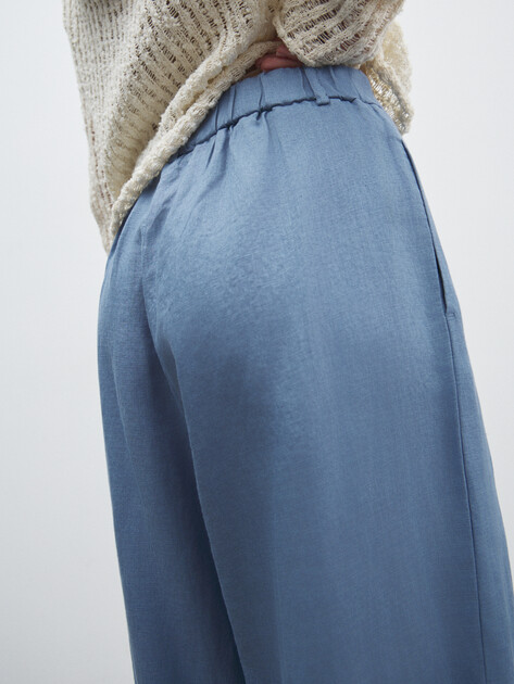 Женские широкие брюки  MAISON DAVID, Артикул KF019, серовато-голубой | 4603042. Ракурс 3