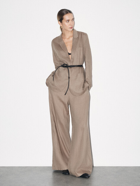 Женские широкие брюки MAISON DAVID, Артикул KF019, зеленовато-коричневый | 4603063. Ракурс 2 Женские широкие брюки MAISON DAVID, Артикул KF019, зеленовато-коричневый | 4603063. Ракурс 2