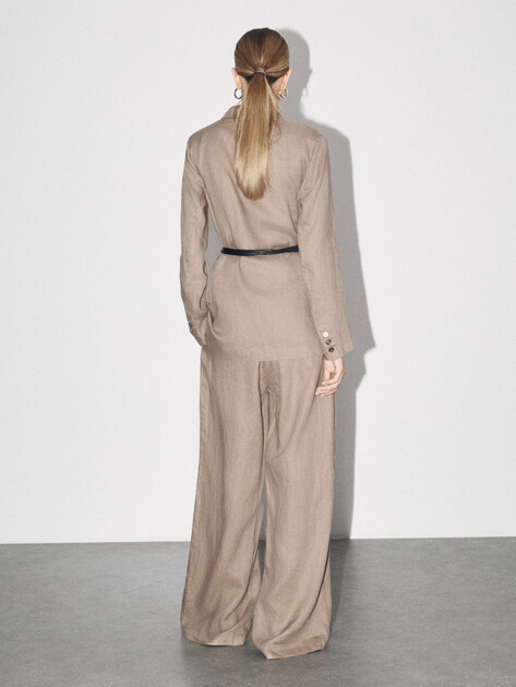 Женские широкие брюки MAISON DAVID, Артикул KF019, зеленовато-коричневый | 4603063. Ракурс 4 Женские широкие брюки MAISON DAVID, Артикул KF019, зеленовато-коричневый | 4603063. Ракурс 4