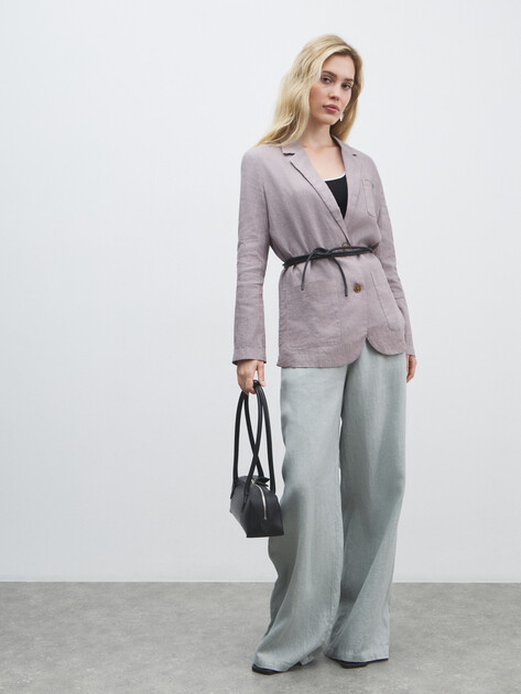 Женские широкие брюки  MAISON DAVID, Артикул KF019, голубовато-серый | 4603070. Ракурс 2