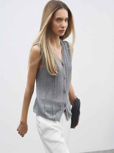 Женский жилет MAISON DAVID, Артикул HJ202027, серый | 4603807. Ракурс 5