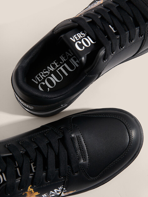 Мужские кеды VERSACE JEANS COUTURE STARLIGHT, Артикул 79YA3SJ5, черный | 4606548. Ракурс 3