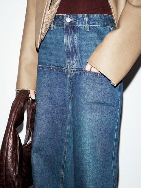 Женские широкие джинсы  MAISON DAVID, Артикул ZH25-28B, синий | 4606883. Ракурс 3