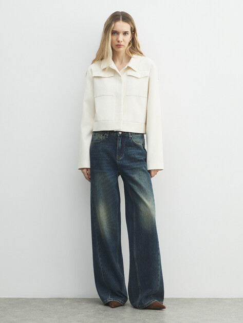 Женские джинсы клеш MAISON DAVID, Артикул ZH25-52, темно-синий | 4607009. Ракурс 2