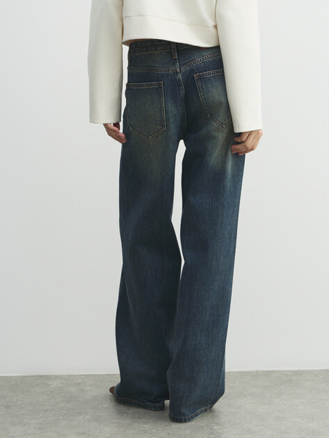 Женские джинсы клеш MAISON DAVID, Артикул ZH25-52, темно-синий | 4607009. Ракурс 4