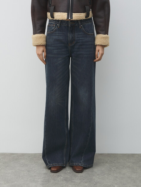 Женские джинсы клеш MAISON DAVID, Артикул ZH25-52, ночной синий | 4607051. Ракурс 2