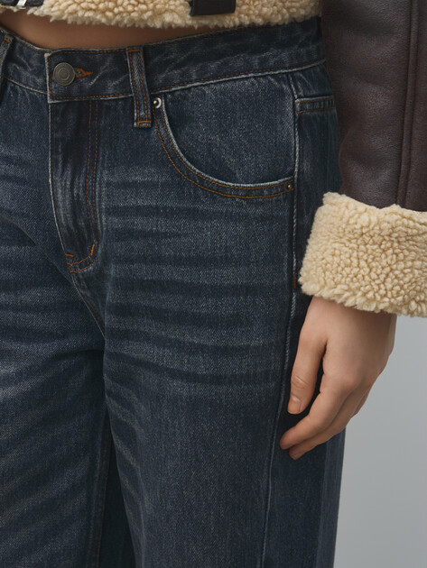 Женские джинсы клеш MAISON DAVID, Артикул ZH25-52, ночной синий | 4607051. Ракурс 4