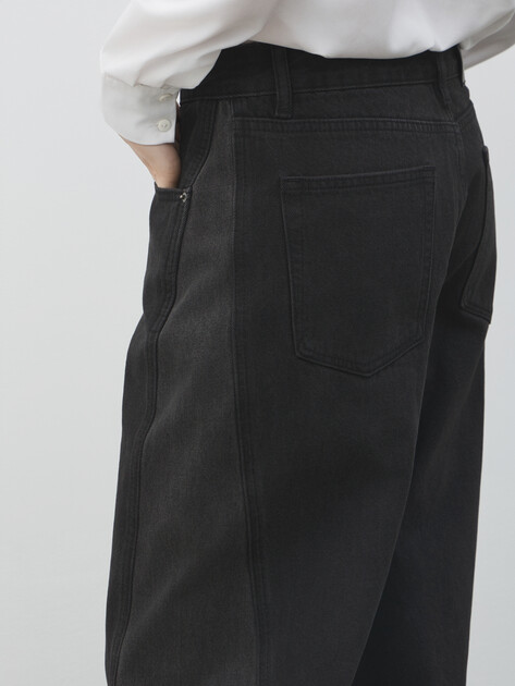 Женские широкие джинсы  MAISON DAVID, Артикул ZH25-56, черный | 4607138. Ракурс 3