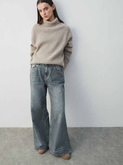 Женские широкие джинсы  MAISON DAVID, Артикул ZH25-150, сине-серый | 4607474. Ракурс 5