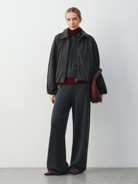 Женские широкие брюки  MAISON DAVID, Артикул FL8775, антрацитовый | 4615369. Ракурс 2