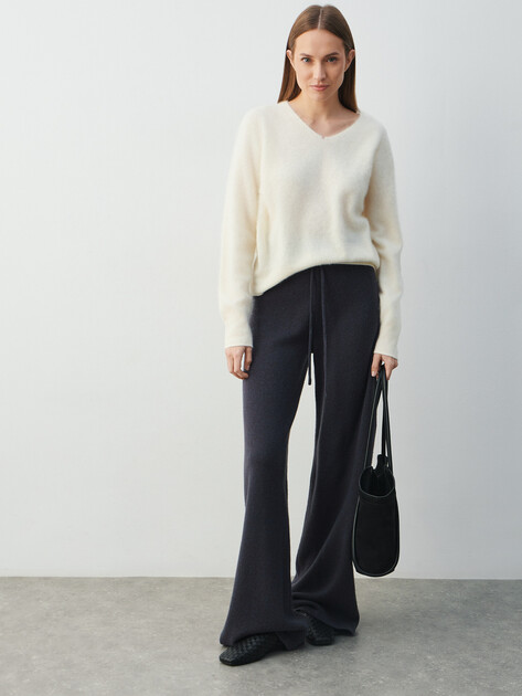 Женские широкие брюки  MAISON DAVID, Артикул FL8775, серо-синий | 4615376. Ракурс 2