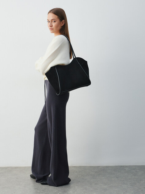 Женские широкие брюки  MAISON DAVID, Артикул FL8775, серо-синий | 4615376. Ракурс 5