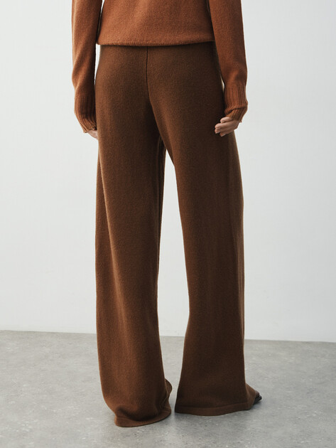 Женские широкие брюки  MAISON DAVID, Артикул FL8775, светло-коричневый | 4615390. Ракурс 4
