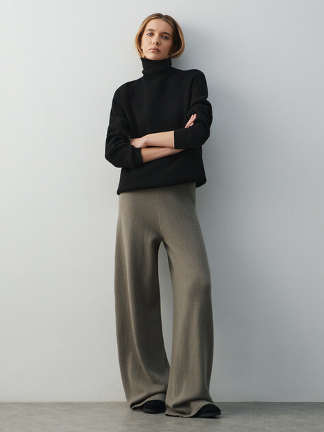 Женские широкие брюки  MAISON DAVID, Артикул FL8775, коричнево-серый | 4615424. Ракурс 2