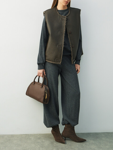 Женские широкие брюки  MAISON DAVID, Артикул 2024-162, темно-серый | 4615645. Ракурс 5