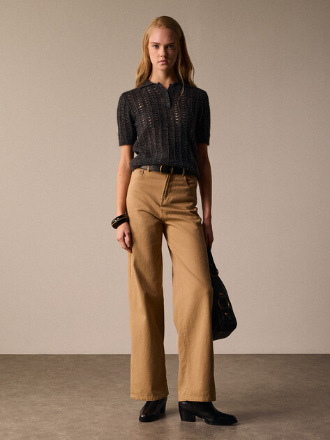 Женские широкие джинсы MAISON DAVID, Артикул YYH24-20, темно-бежевый | 4615879. Ракурс 2 Женские широкие джинсы MAISON DAVID, Артикул YYH24-20, темно-бежевый | 4615879. Ракурс 2