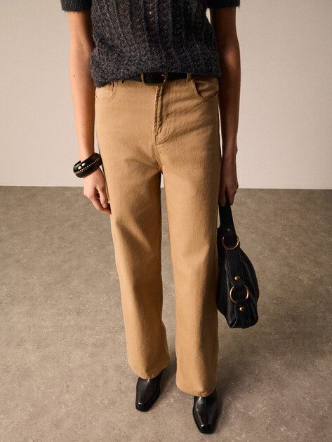 Женские широкие джинсы MAISON DAVID, Артикул YYH24-20, темно-бежевый | 4615879. Ракурс 5 Женские широкие джинсы MAISON DAVID, Артикул YYH24-20, темно-бежевый | 4615879. Ракурс 5