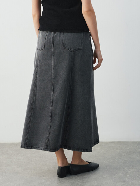 Юбка из денима MAISON DAVID, Артикул KF026, серый | 4620897. Ракурс 4 Юбка из денима MAISON DAVID, Артикул KF026, серый | 4620897. Ракурс 4