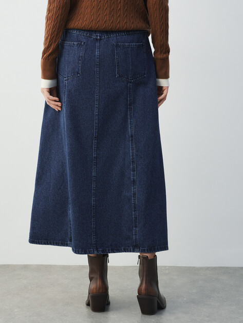 Юбка из денима MAISON DAVID, Артикул KF026, темно-синий | 4620937. Ракурс 4