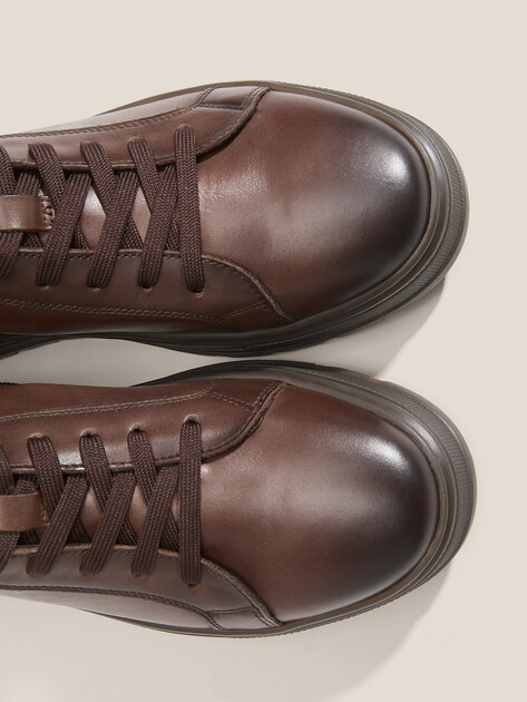 Мужские высокие кеды MAISON DAVID, Артикул TMH3545F-2, серо-коричневый | 4621474. Ракурс 3