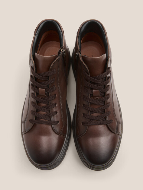 Мужские высокие кеды MAISON DAVID, Артикул TMH3545F-2, серо-коричневый | 4621474. Ракурс 4