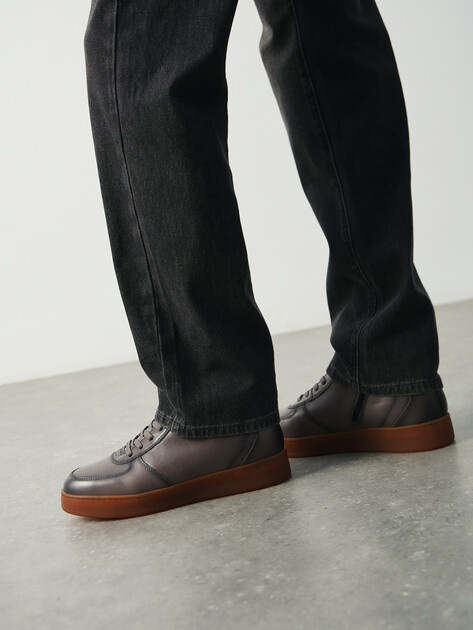 Мужские высокие кеды MAISON DAVID, Артикул TMH3151F-8, коричнево-серый | 4621839. Ракурс 6