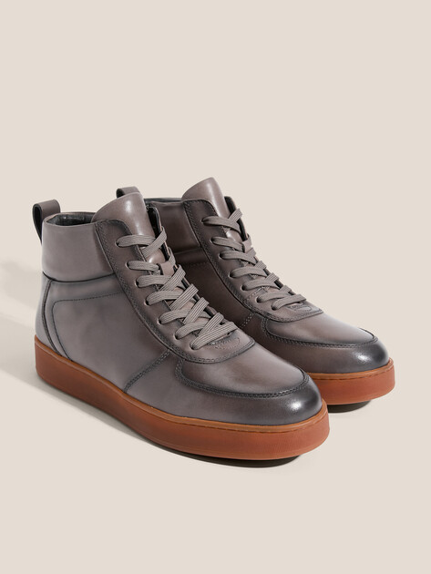 Мужские высокие кеды MAISON DAVID, Артикул TMH3151F-8, коричнево-серый | 4621839. Ракурс 2