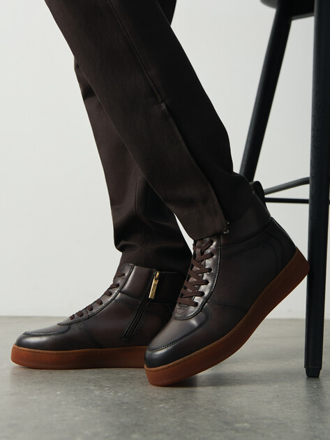 Мужские высокие кеды MAISON DAVID, Артикул TMH3151F-8, темно-коричневый | 4621887. Ракурс 6