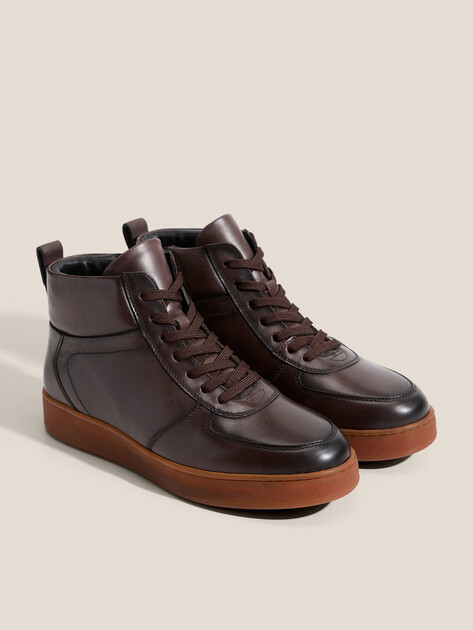 Мужские высокие кеды MAISON DAVID, Артикул TMH3151F-8, темно-коричневый | 4621887. Ракурс 2