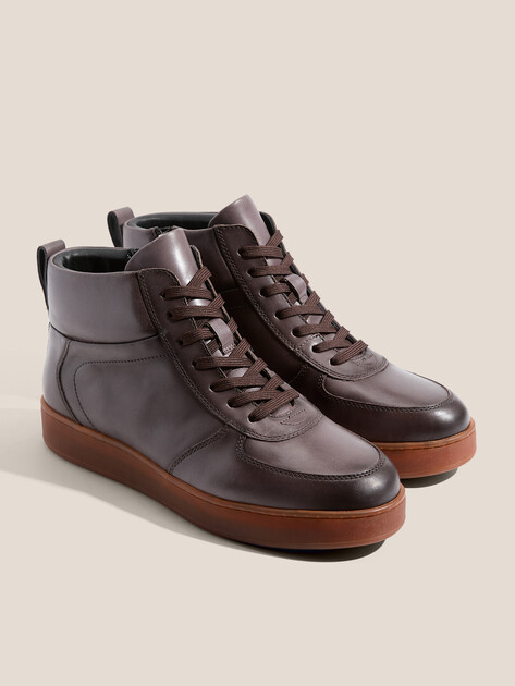 Мужские высокие кеды MAISON DAVID, Артикул TMH3151F-8, серо-коричневый | 4621911. Ракурс 2
