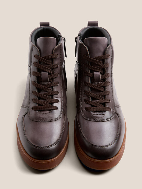 Мужские высокие кеды MAISON DAVID, Артикул TMH3151F-8, серо-коричневый | 4621911. Ракурс 4