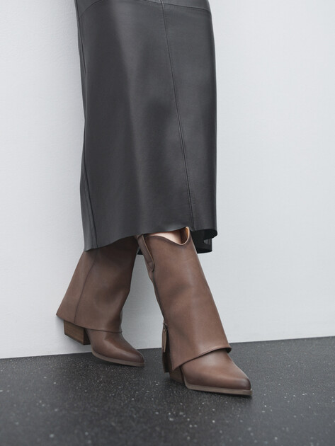 Высокие казаки TENDANCE, Артикул CLF949K-07, серо-коричневый | 4624680. Ракурс 6