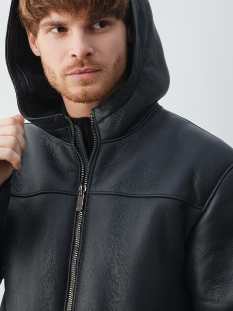 Мужская дубленка  MAISON DAVID, Артикул RV-M3A-D, ночной синий | 4630371. Ракурс 3