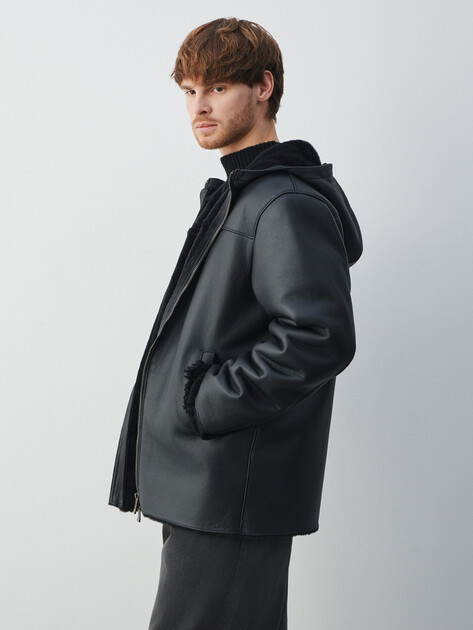 Мужская дубленка  MAISON DAVID, Артикул RV-M3A-D, ночной синий | 4630371. Ракурс 5