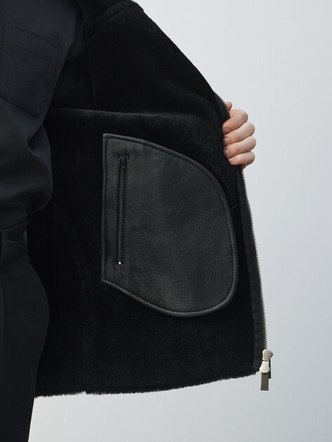 Мужская дубленка  MAISON DAVID, Артикул RV-M3A-D, черный | 4630378. Ракурс 6