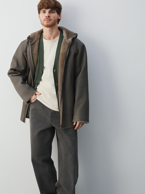 Мужская дубленка  MAISON DAVID, Артикул RV-M3A-D, пыльно-коричневый | 4630385. Ракурс 5