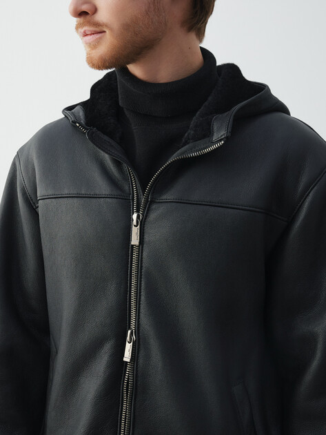 Мужская дубленка  MAISON DAVID, Артикул RV-M3A-D, черный | 4630406. Ракурс 3