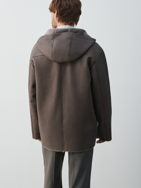 Мужская дубленка  MAISON DAVID, Артикул RV-M3A-D, серо-коричневый | 4630413. Ракурс 4