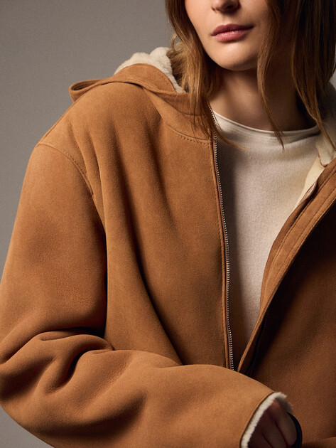 Женская дубленка  MAISON DAVID, Артикул RV-W3A-D, светло-коричневый | 4630421. Ракурс 6