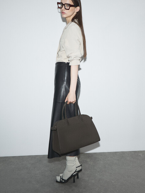 Женский тоут CALZETTI, Артикул ASHLEY, шоколадный | 4638246. Ракурс 5