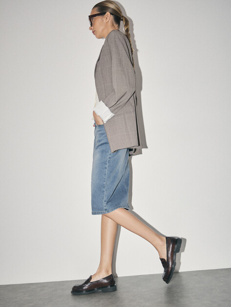 Юбка из денима MAISON DAVID, Артикул ZH25-57, серо-синий | 4642312. Ракурс 5