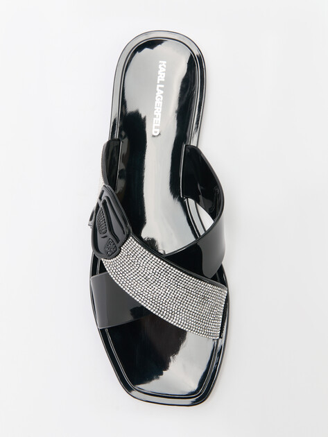 Женские шлепанцы KARL LAGERFELD JELLY III Sparkle NFT Krosstrap, Артикул KL80004S, черный | 4643693. Ракурс 5