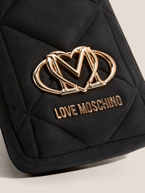 Женская сумка для смартфона LOVE MOSCHINO SLG EMBOSSED Q SUEDE, Артикул JC5645PP, черный | 4643912. Ракурс 2