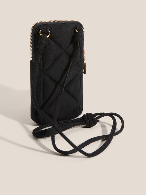 Женская сумка для смартфона LOVE MOSCHINO SLG EMBOSSED Q SUEDE, Артикул JC5645PP, черный | 4643912. Ракурс 3