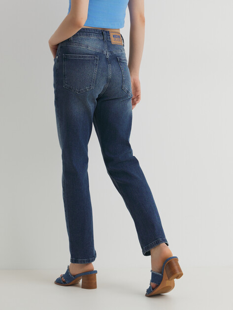 Женские прямые джинсы MO5CH1NO JEANS DENIM, Артикул 0317 SS25 MAIN, темно-синий | 4644588. Ракурс 4 Женские прямые джинсы MO5CH1NO JEANS DENIM, Артикул 0317 SS25 MAIN, темно-синий | 4644588. Ракурс 4