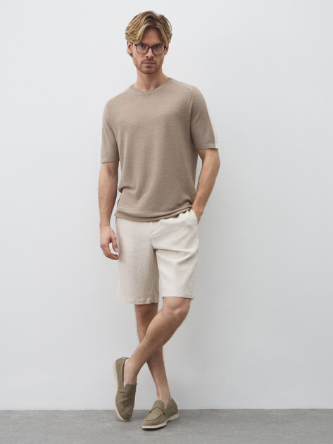 Мужской джемпер LIU∙JO MAGLIA CHIUSA M/C, Артикул QA5035MA72P, темно-бежевый | 4647134. Ракурс 2