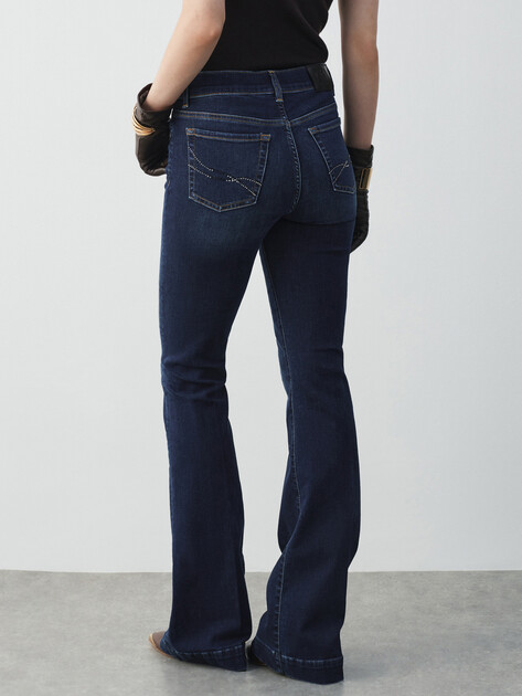 Женские джинсы клеш LIU∙JO PANT.AUTHENTIC BEAT, Артикул UF5061, синий | 4648252. Ракурс 4